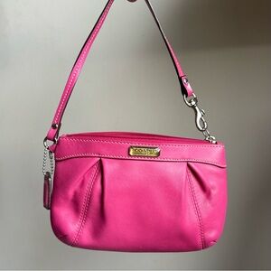 Vintage Coach Pink Leather Wristlet / Mini Shoulder Bag